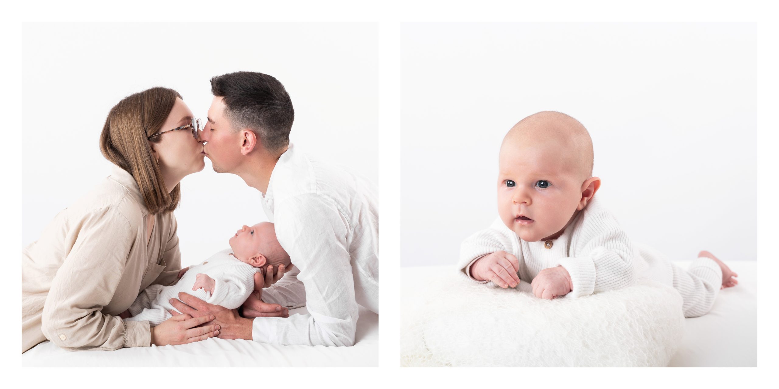 Shooting photo sur fond blanc photographe naissance à Bourges