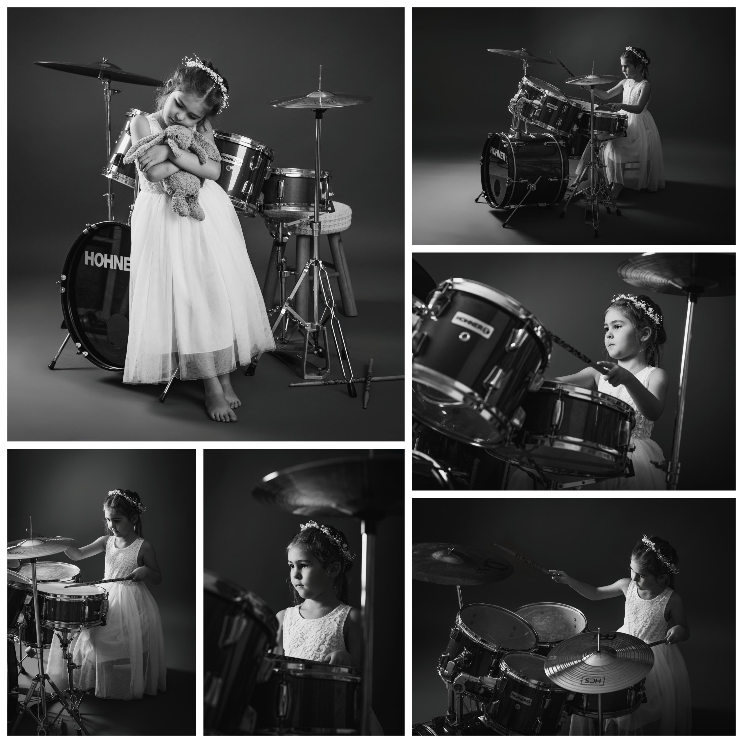 Séance photo enfant avec instrument de musique photographe à Nevers