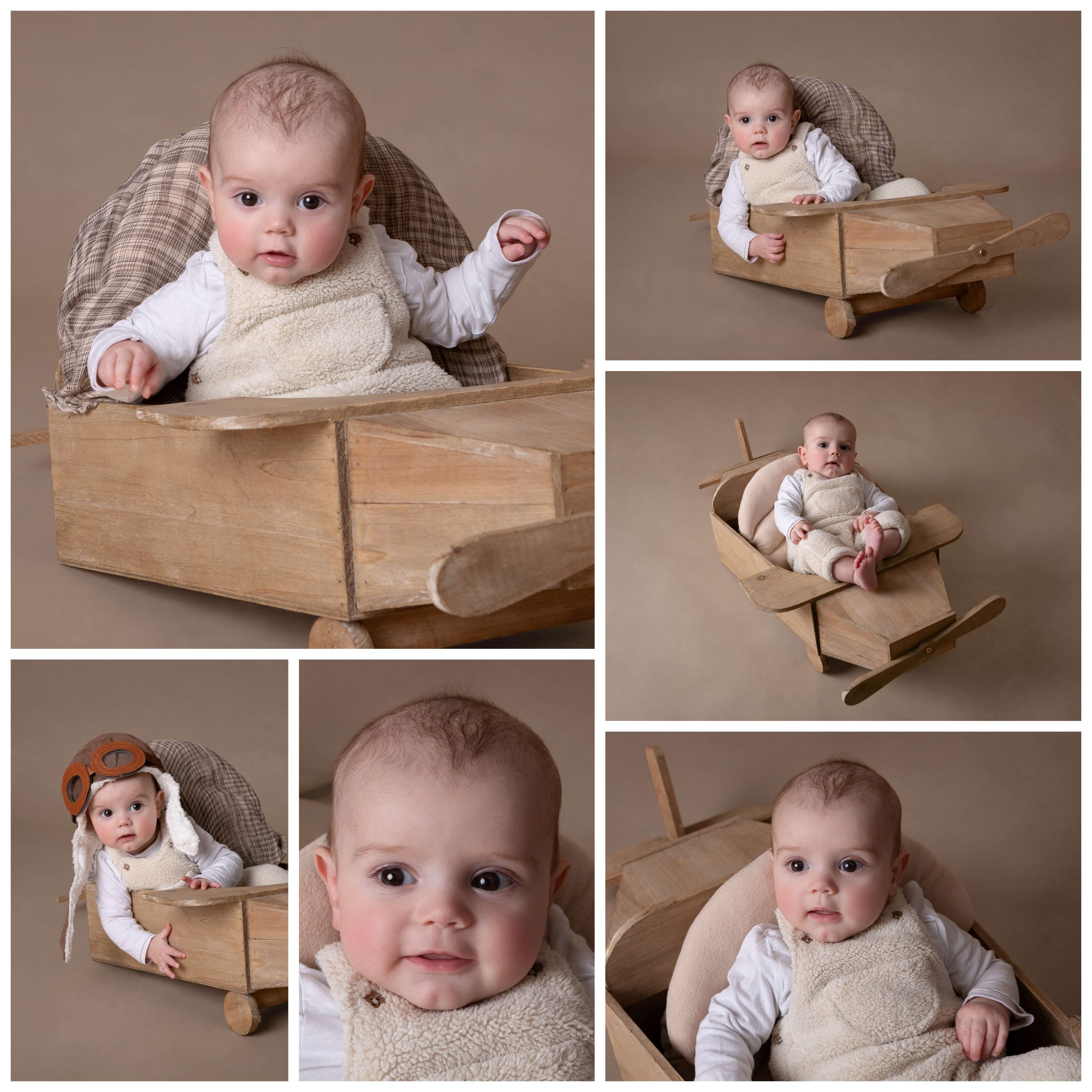 Séance photo avec bébé ne tenant pas assis seul