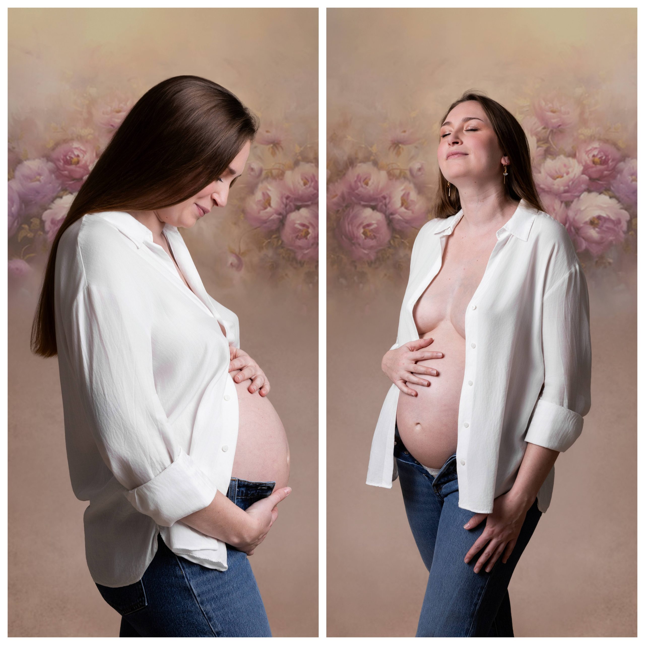 Belle femme enceinte en shooting photo studio à Baugy entre Bourges et Nevers