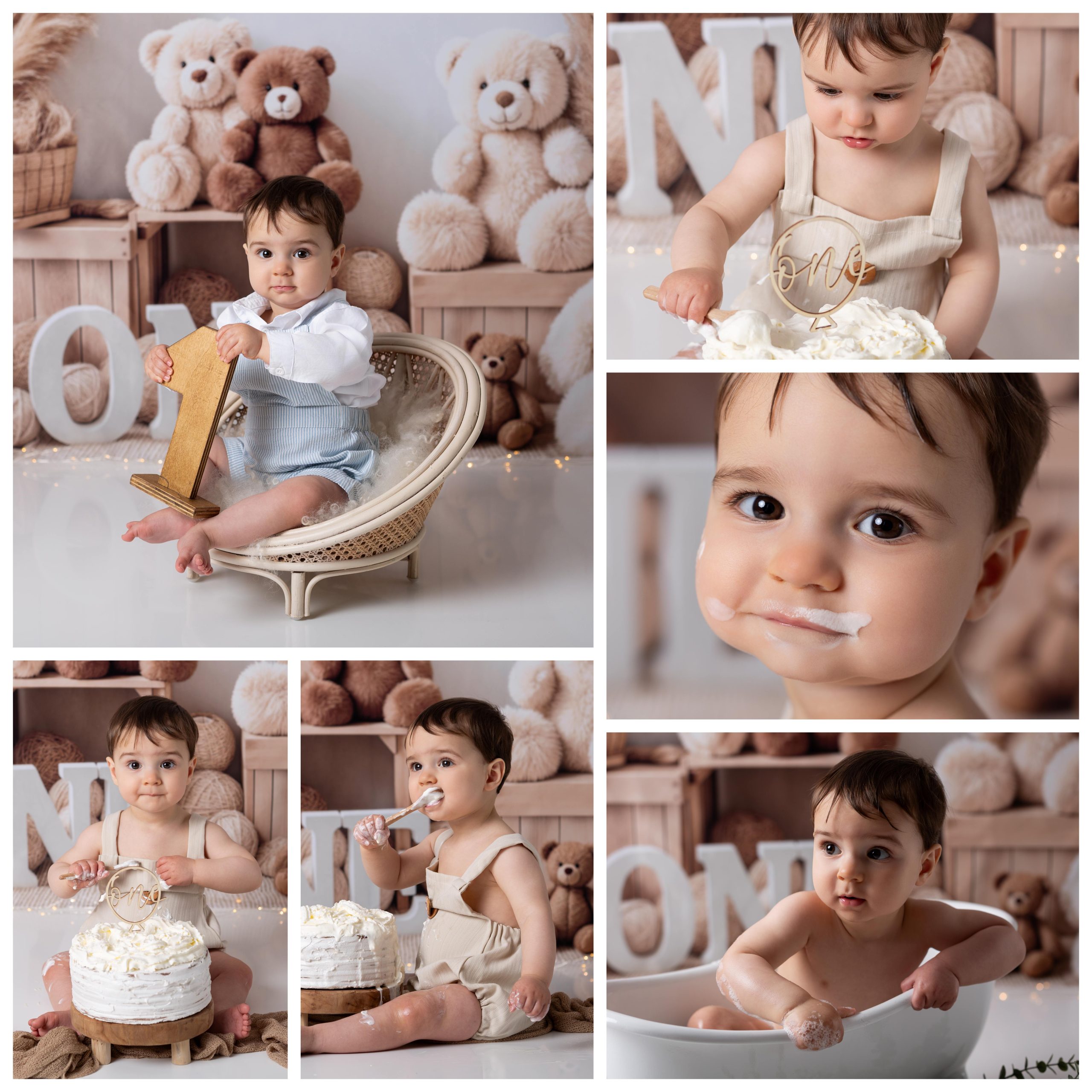 petit garçon d'1 an venu faire une séance photo à l'occasion de son anniversaire première bougie