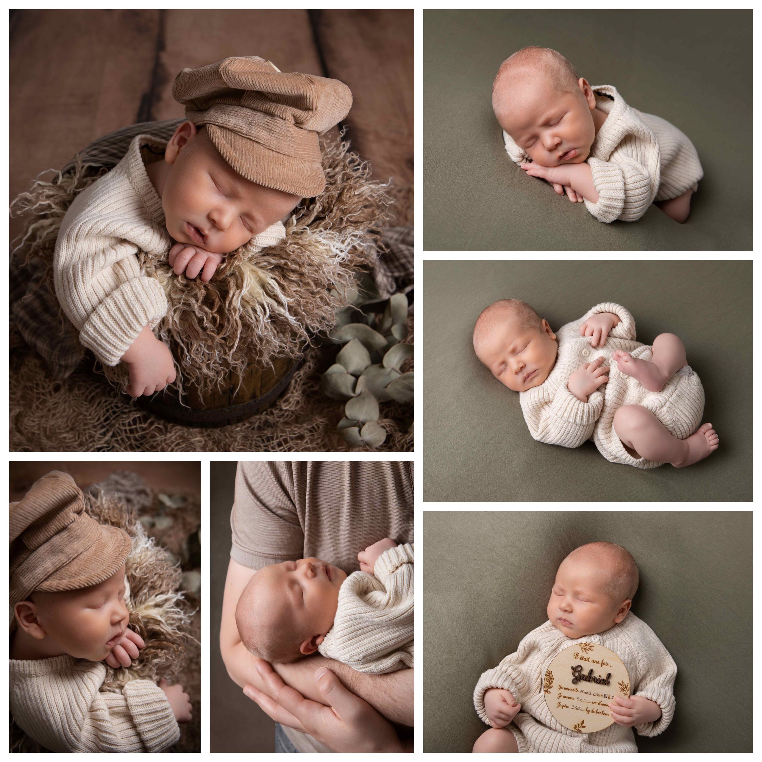 Bébé avec casquette photographié au studio photo des petits moineaux près de Nevers