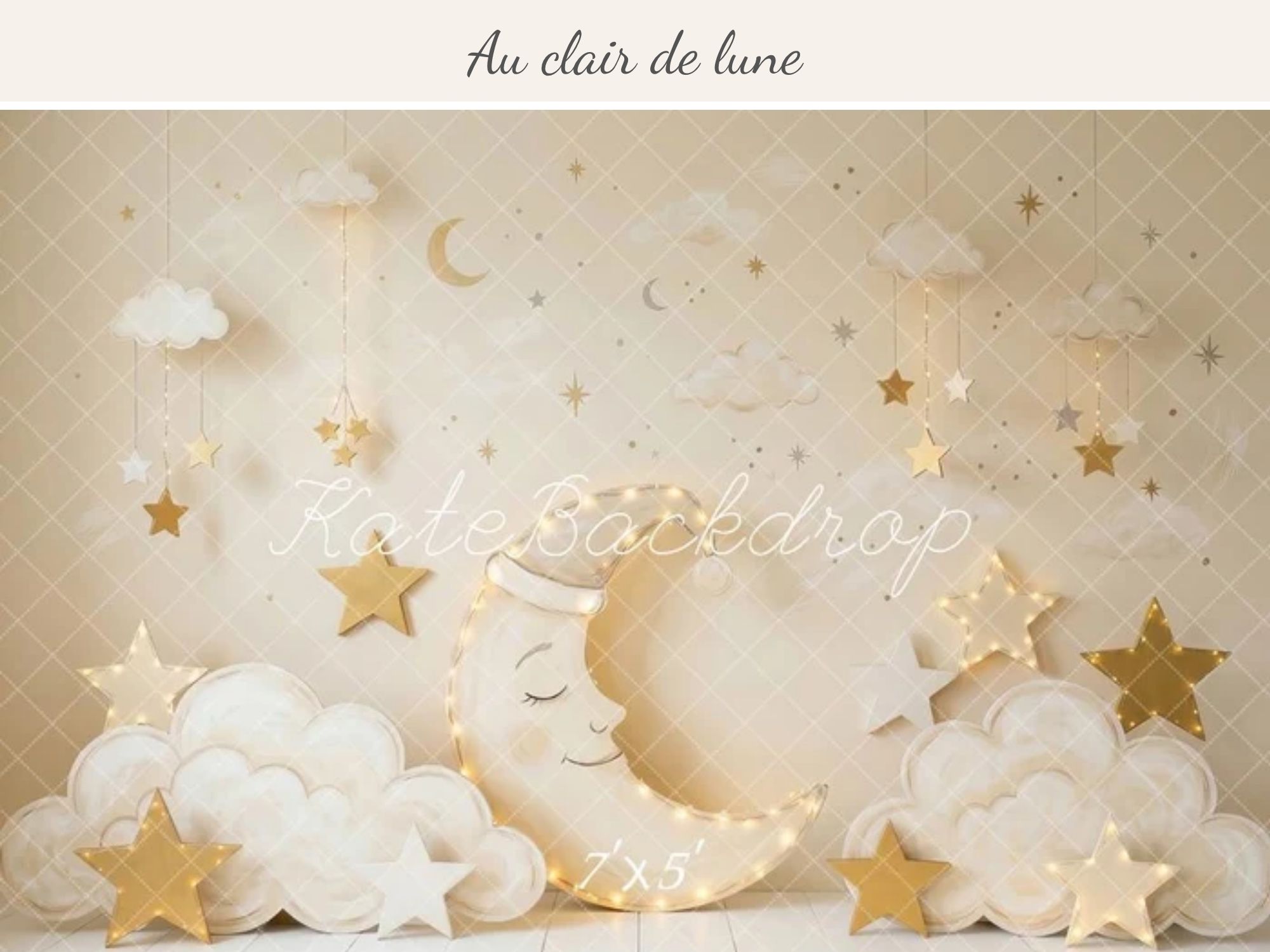séance photo enfant sur fond décor avec lune