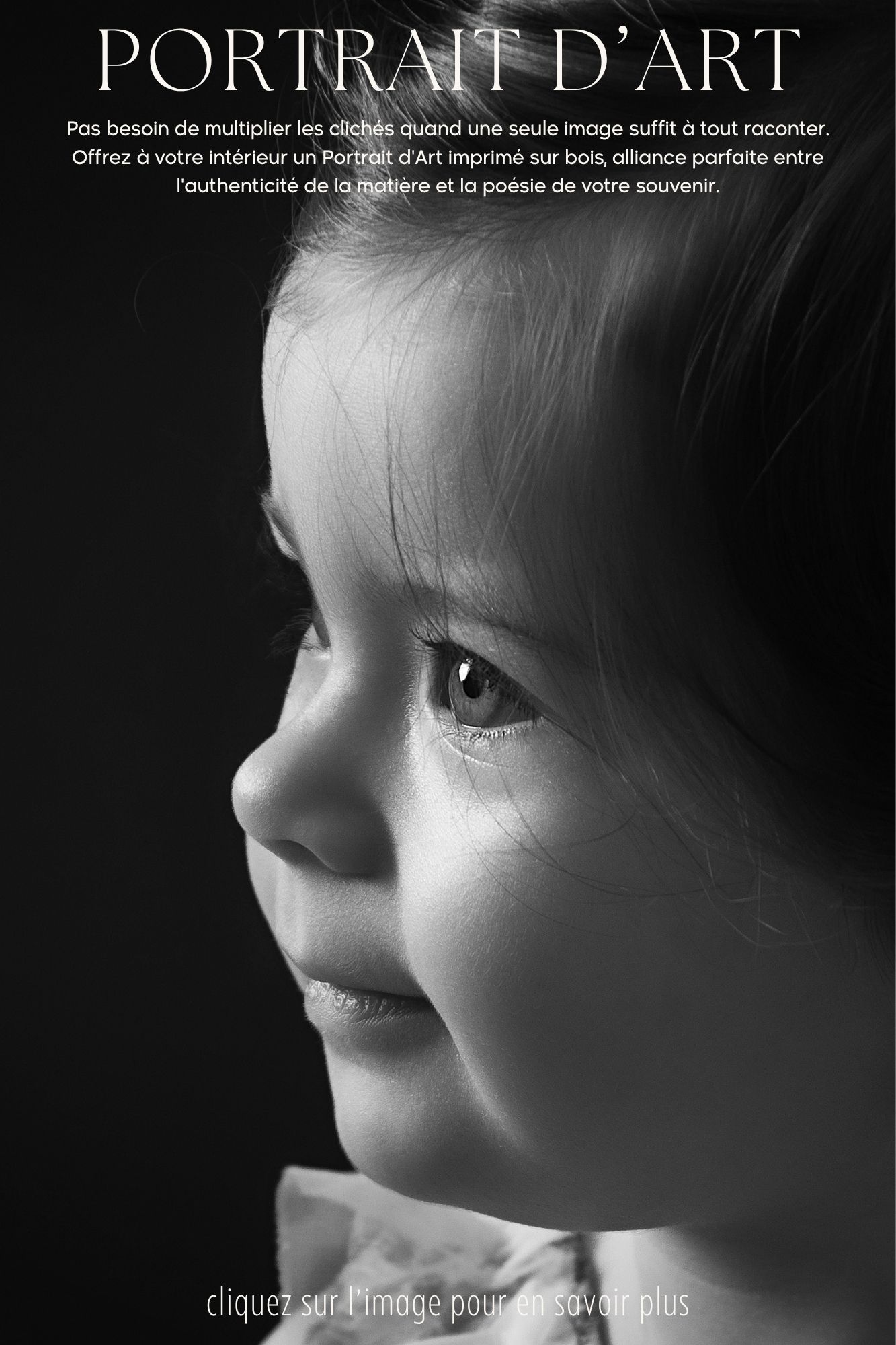 portrait intense en noir et blanc photographié par Céline Denjean du Studio Photo des Petits Moineaux