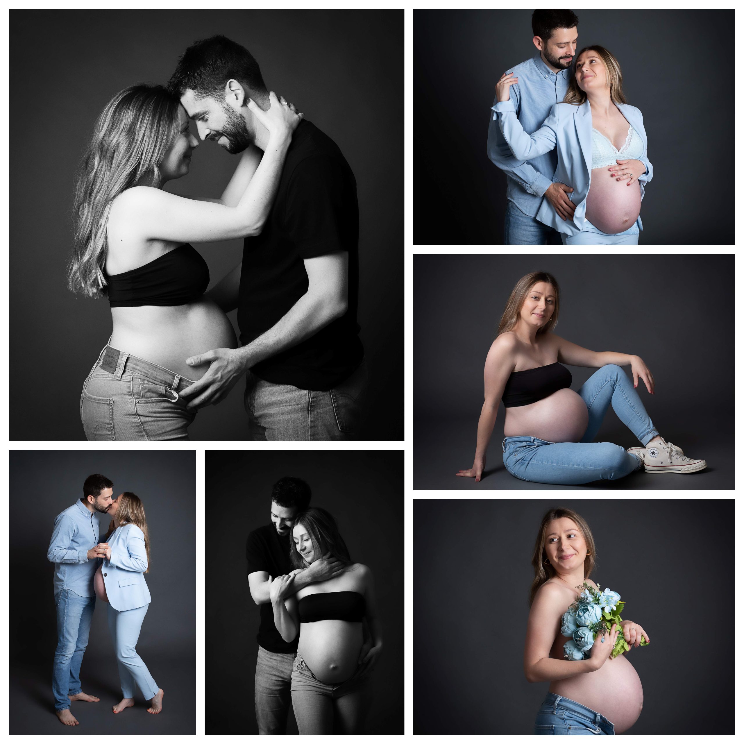 Immortaliser sa grossesse à Baugy Couple de futurs parents photographié en studio près de Bourges