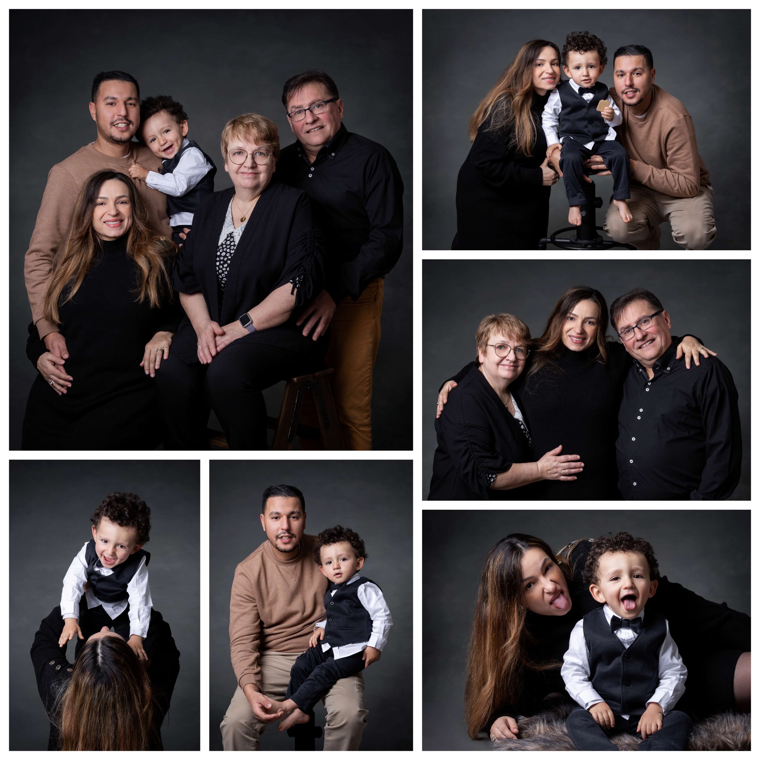 Seance photo en famille avec grand-parents à Baugy près de Bourges Shooting photo en famille avec grand-parents, parents, enfant au studio des petits moineaux
