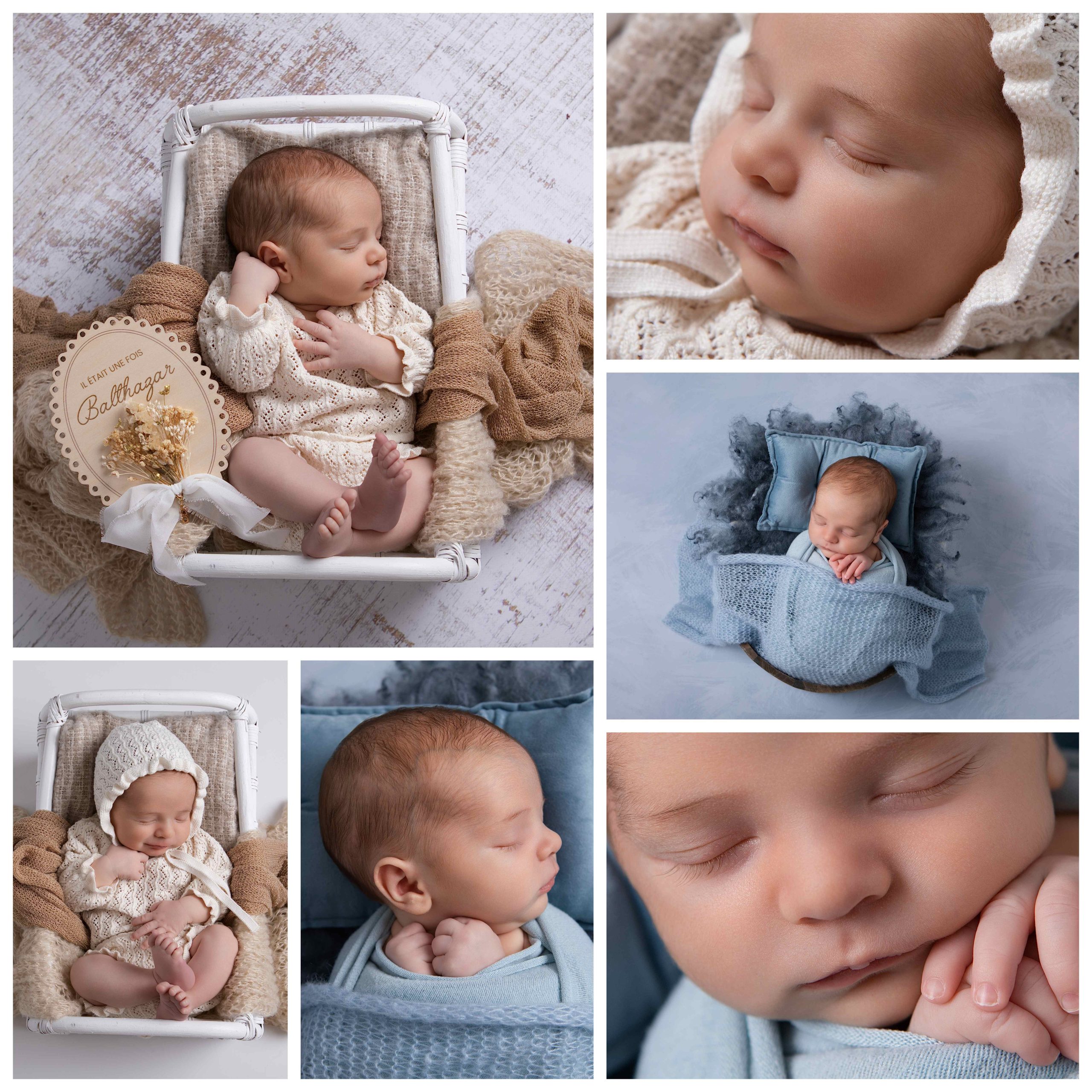 photographe-naissance-bebe-baugy bébé endormi paisiblement dans un petit lit en osier
