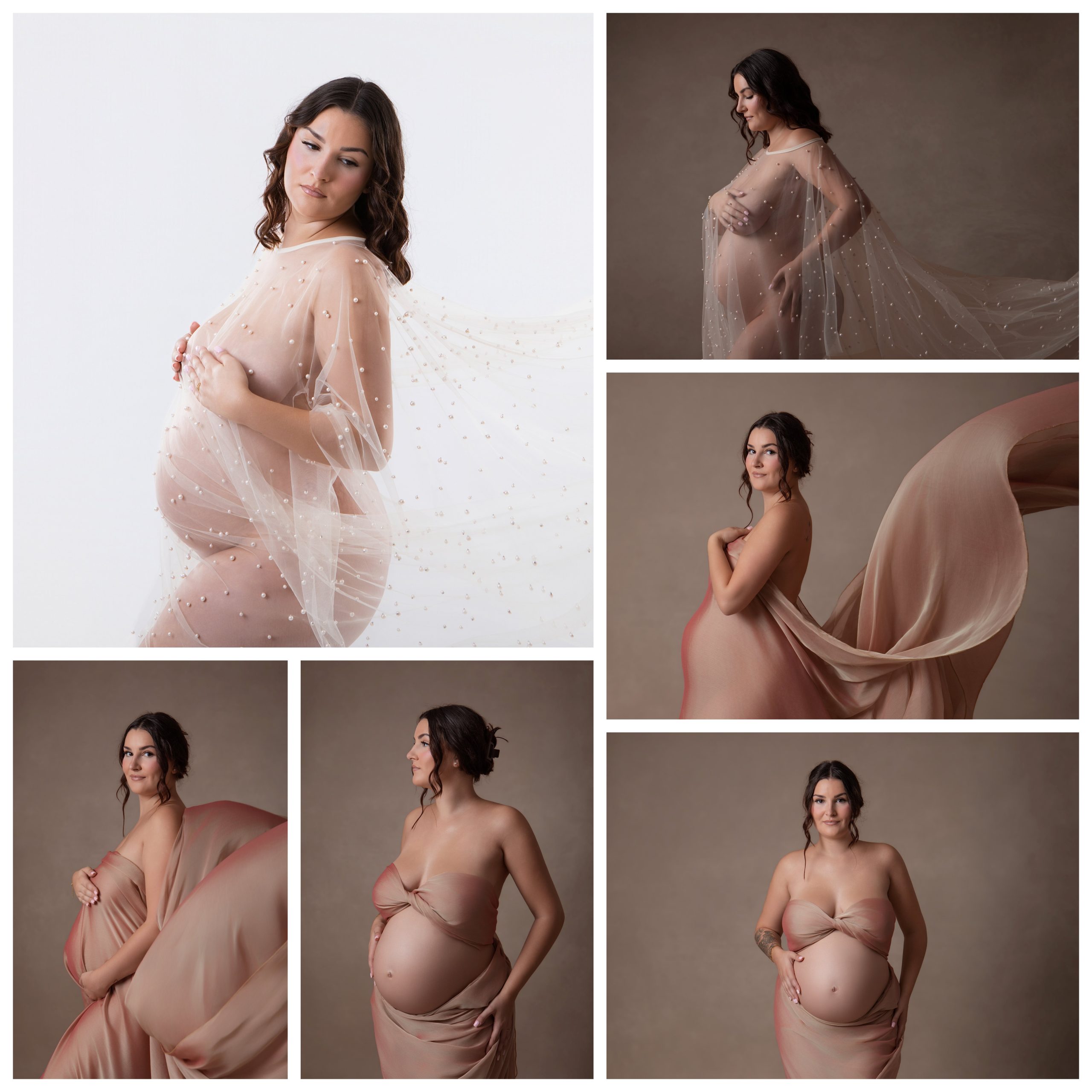 photographe-grossesse-bourges-nievre Superbe future maman photographiée avec un voile au studio photo de baugy entre bourges et nevers